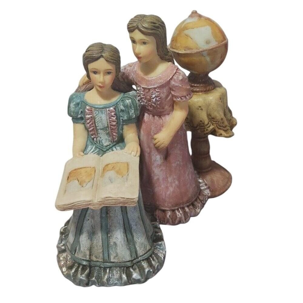 Girls Globe Statue Young's Geography‎ Lesson Figurine 1997 Retired #31798 4.5"